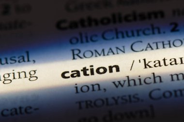 katyon Word'de bir sözlük. katyon kavramı