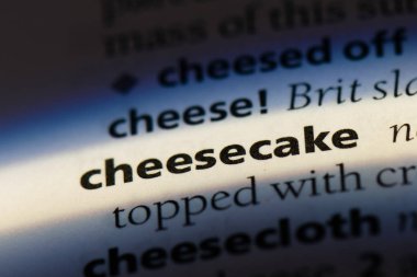 Cheesecake Word'de bir sözlük. Cheesecake kavramı