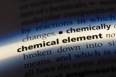 kimyasal element Word'de bir sözlük. kimyasal element kavramı