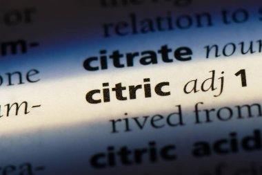bir sözlüğü'ndeki sitrik sözcüğü. Sitrik kavramı