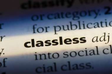 Sınıfsız tek kelimeyle bir sözlük. Sınıfsız kavramı