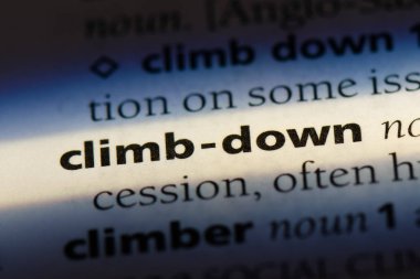 Climb-Down sözcük sözlüğe. Climb-Down kavramı