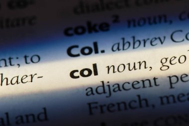 Col Word'de bir sözlük. Col kavramı