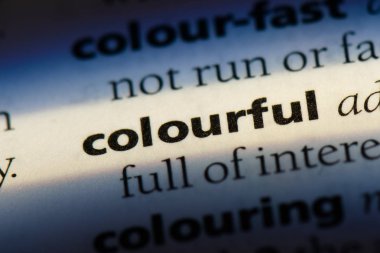 renkli tek kelimeyle bir sözlük. renkli kavramı