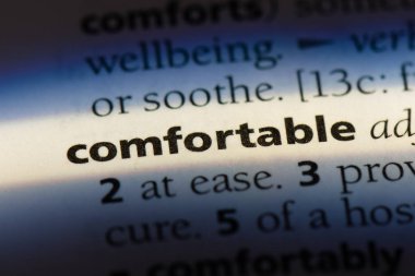 konforlu tek kelimeyle bir sözlük. rahat kavramı