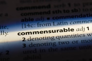 commensurable tek kelimeyle bir sözlük. commensurable kavramı