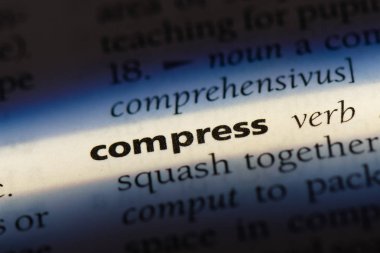 bir sözlüğü'ndeki sözcüğü sıkıştırın. kavram sıkıştırmak
