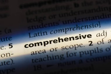 kapsamlı bir sözlük tek kelimeyle. kapsamlı kavramı