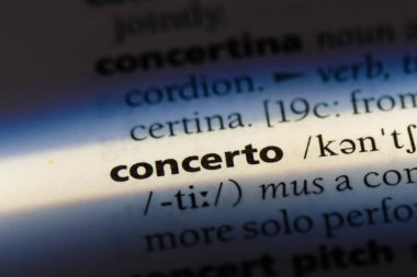 bir sözlüğü'ndeki Konçertosu sözcüğü. Konçertosu kavramı
