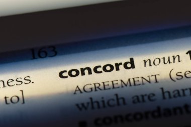Concord Word'de bir sözlük. Concord kavramı
