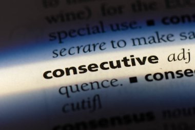 bir sözlüğü'ndeki ardışık sözcüğü. ardışık kavramı