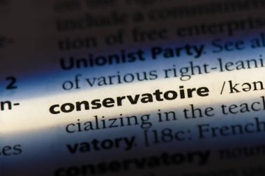 Konservatuarı Word'de bir sözlük. Konservatuarı kavramı