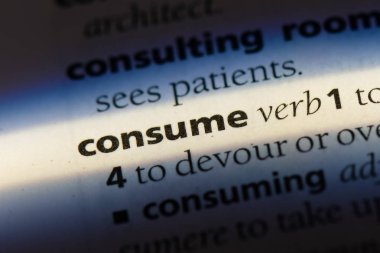 bir sözlüğü'ndeki sözcüğü tüketmek. kavram tüketmek