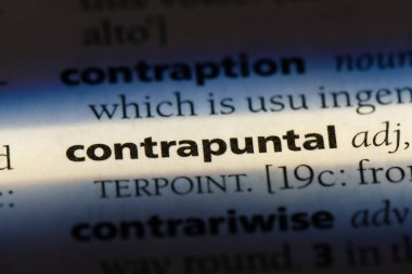 bir sözlüğü'ndeki kontrapuan sözcüğü. kontrapuan kavramı