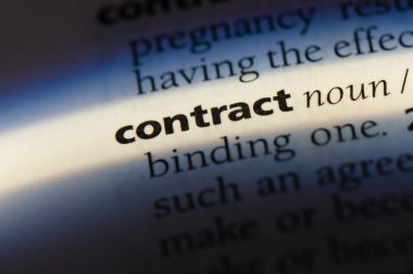 bir sözlüğü'ndeki sözcüğü sözleşme. Sözleşme kavramı