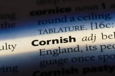 bir sözlüğü'ndeki Cornish sözcüğü. Cornish kavramı