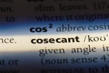 Kosekant Word'de bir sözlük. Kosekant kavramı