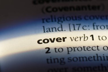 bir sözlüğü'ndeki kapak sözcüğü. kapak konsepti