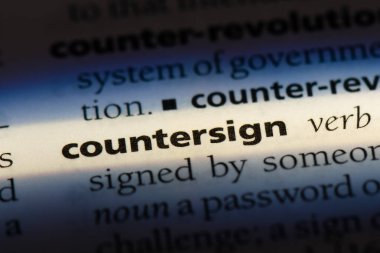 bir sözlüğü'ndeki sözcüğü countersign. işareti kavramı