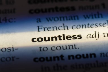 bir sözlüğü'ndeki sayısız sözcüğü. sayısız kavramı