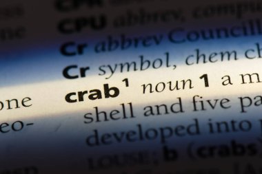 bir sözlüğü'ndeki sözcüğü yengeç. Yengeç kavramı