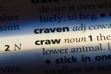bir sözlüğü'ndeki CRAW sözcüğü. CRAW kavramı