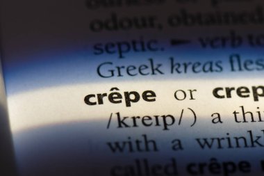 Krep Word'de bir sözlük. Krep kavramı