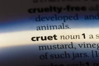 bir sözlüğü'ndeki cruet sözcüğü. cruet kavramı