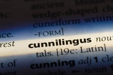 cunnilingus word in a dictionary. cunnilingus concept