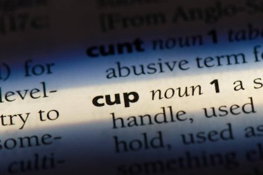 bir sözlüğü'ndeki bardak sözcüğü. Kupası kavramı