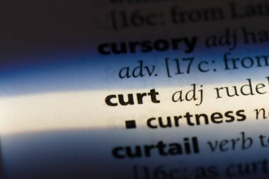 Curt tek kelimeyle bir sözlük. Curt kavramı