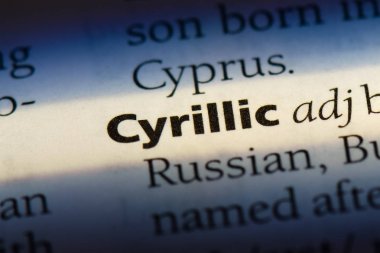 Kiril tek kelimeyle bir sözlük. Kiril kavramı