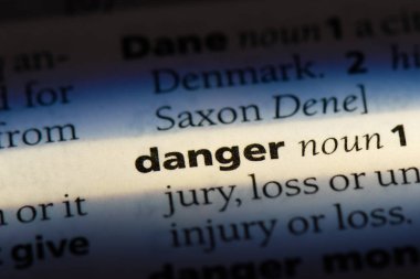 tehlike Word'de bir sözlük. tehlike kavram