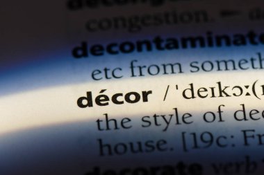 dekor Word'de bir sözlük. dekor kavramı