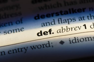 def Word'de bir sözlük. def kavramı