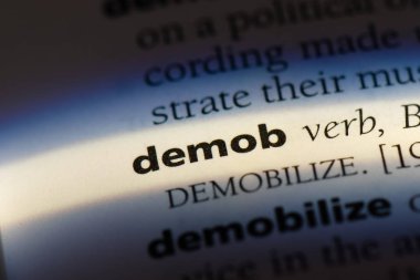 bir sözlüğü'ndeki sözcüğü demob. terhis kavramı