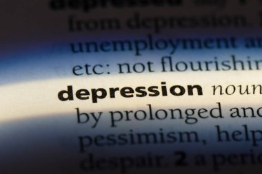 bir sözlüğü'ndeki depresyon sözcüğü. depresyon kavramı