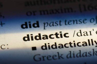 bir sözlüğü'ndeki didaktik sözcüğü. didaktik kavramı
