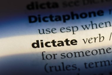 bir sözlüğü'ndeki sözcüğü dikte. kavram dikte