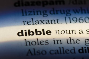 bir sözlüğü'ndeki sözcüğü dibble. Dibble kavramı