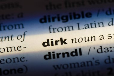 Dirk Word'de bir sözlük. Dirk kavramı