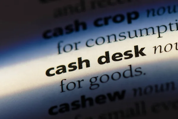 cash desk word in a dictionary. cash desk concept