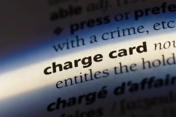 charge card word in a dictionary. charge card concept