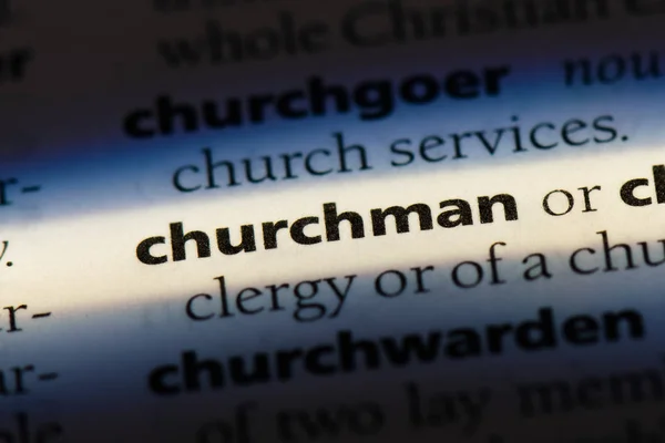 Churchman Woord Een Woordenboek Churchman Concept — Stockfoto
