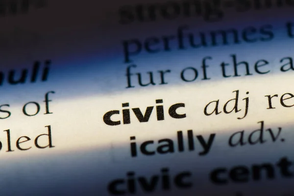Civic Λέξη Ένα Λεξικό Έννοια Του Πολίτη — Φωτογραφία Αρχείου