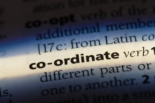 Palabra Coordinada Diccionario Concepto Coordinado — Foto de Stock