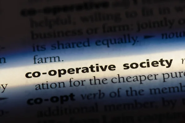 co-operative society word in a dictionary. co-operative society concept