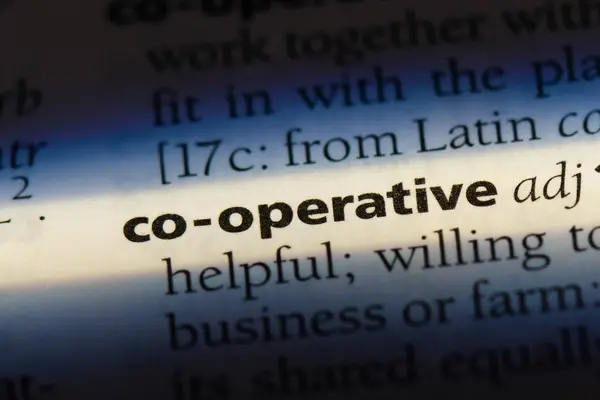 Palabra Cooperativa Diccionario Concepto Cooperativo —  Fotos de Stock