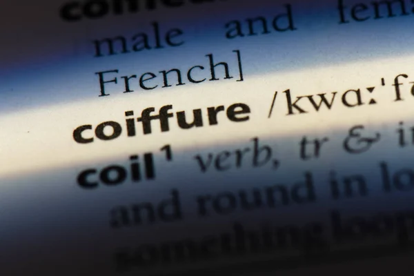 Palavra Coiffure Dicionário Conceito Coiffure — Fotografia de Stock