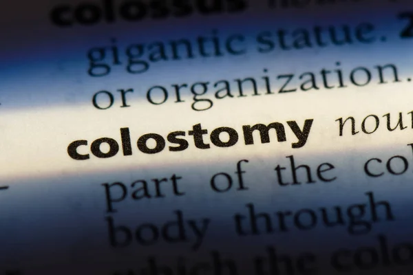 Слово Колостомія Словнику Концепція Колостомії — стокове фото
